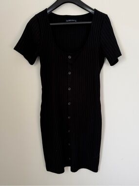 Abercrombie & Fitch Black Ribbed Button Front
Dress - Size L